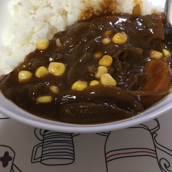 コーン入り(*^^*)豚バラでハヤシライス☆